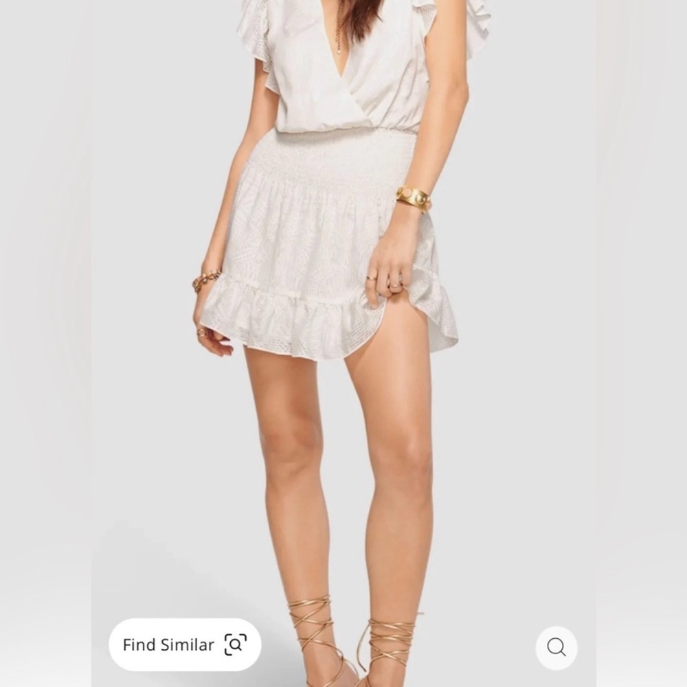 Ramy Brook Bridgette Flutter Sleeve Ruffled V-Neck Dress. Size S - Picture 14 of 15